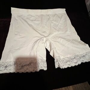 Women's Lace Trim White Shorts